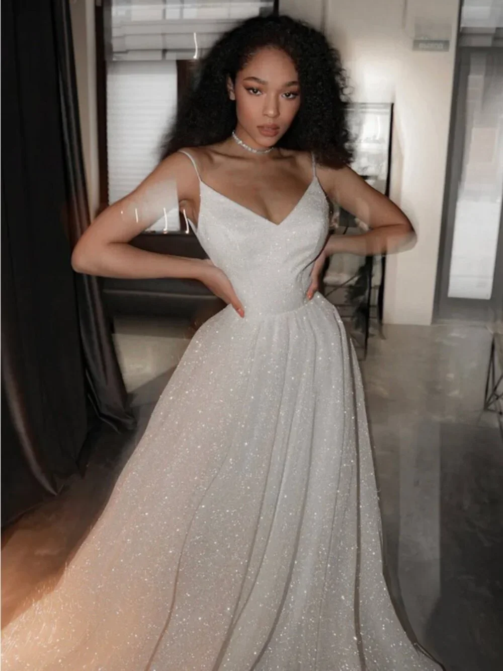 new with tag Sparkle Wedding Dress Heist blush color - Picture 2 of 10